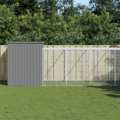 vidaXL Cușcă c&acirc;ine &amp; țarc gri deschis 214x1273x181 cm oțel galvanizat