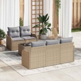 Cumpara ieftin Set de canapele pentru grădină 6 pcs Bej, Gri 55 x 55 x 37 cm