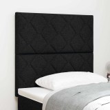 Cap de pat LED cu design de blocuri de diamant negru, 100 cm, țesătură