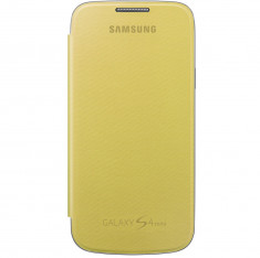 Husa Galbena Flip Book Cover Tip Carte Originala Samsung Galaxy S4 Mini - Bulk foto