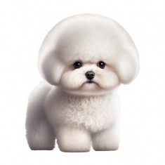 Sticker decorativ Bichon Frise, Alb, 67 cm, 5554ST