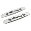 Set 2 x Embleme auto metalice, autoadezive, model RACING, finisaj Crom, dimensiune, 10 x 1,5 cm, AVEX