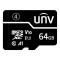 Card de memorie Uniview TF White 64GB, MicroSDXC, Clasa A1/C10/U1/V10, 75MB/s, Health Monitoring SafetyGuard Surveillance