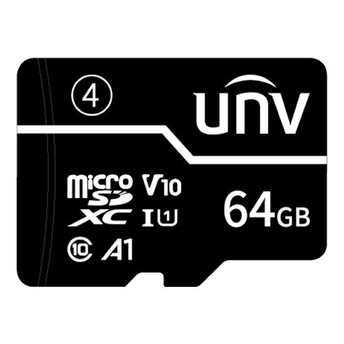 Card de memorie Uniview TF White 64GB, MicroSDXC, Clasa A1/C10/U1/V10, 75MB/s, Health Monitoring SafetyGuard Surveillance