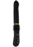 Vibrator Justforme Magnum Opus Thruster Black, Impingere 8cm, Silicon, Reincarcabil USB, 4 Pulsatii, 3 Viteze, Rezistent Apa