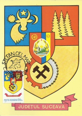 TSV - MAXIMA SUCEAVA - STEMA JUDETULUI HERALDICA, STAMPILA 1 foto