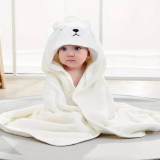 Prosop de baie pentru bebelusi cu gluga, urs polar, absorbant, 80 x 80 cm