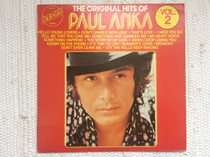 paul anka the original hits of best vol. 2 disc vinyl lp muzica pop embassy 1975