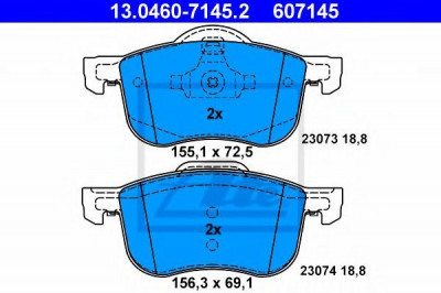 Set placute frana,frana disc VOLVO S80 I (TS, XY) (1998 - 2006) ATE 13.0460-7145.2 foto