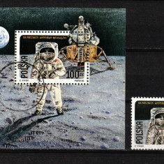 Timbre Polonia, 1989 | Aniv. 20 ani de la aselenizarea Apollo 11 - Cosmos | aph