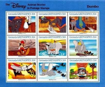 Grenada Grenadines 1988 Cartoon, Disney, Dumbo, perf.sheetlet, MNH AD.010