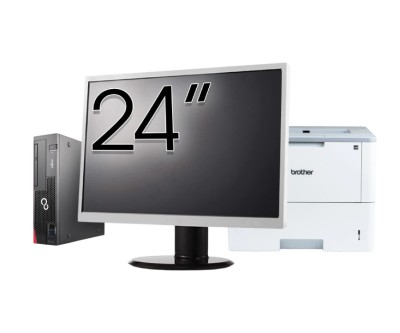 Pachet Calculator Second Hand Fujitsu Esprimo D756 Desktop, Intel Core i5-6500T 2.50-3.10GHz, 8GB DDR4, 500GB HDD + Monitor 24&amp;amp;quot; + Imprimanta Brot foto