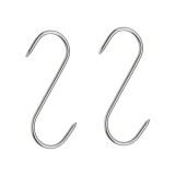 Cumpara ieftin Set 2 carlige inox pentru afumare carne, macelarie, rezistente, sustinere grea, 17 cm, argintiu