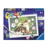 Cumpara ieftin Set pictura pe numere pentru copii Ravensburger CreArt - Pui de caprioara si flori