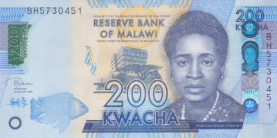 Bancnota Malawi 200 Kwacha 2020 - PNew UNC foto