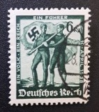 Germania (Deutsches Reich) 1938 - Plebiscitul / Unificarea cu Austria (Anschluss) "Ein Volk, Ein Reich, Ein F&uuml;hrer" 6 Rpf. Ștampilată - Cod: -OD1