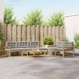 vidaXL Set de canapele de exterior cu pernă 6 pcs Alb și gri deschis 3386050