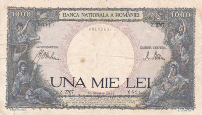 BANCNOTA 1000 LEI 1943 Seria Z 2767 foto