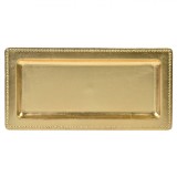 Tavă Decorativă Crăciun Dreptunghiulară, Auriu, 35.5x17.8cm, Plastic, Oem