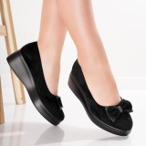 Cumpara ieftin Pantofi Dama cu Platforma Negri din Piele Ecologica Intoarsa Aresa, 37