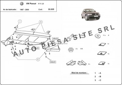 Scut metalic motor VW Passat (3B2, 3B5) 2.3 VR5 fabricat in perioada 1997 - 2000 APS-30,005 foto
