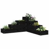 VidaXL Jardinieră grădină 4 niveluri, negru 80,5x79x36 cm lemn pin