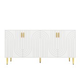 Comodă elegantă cu design unic cu valuri, Alb | Aosom Romania