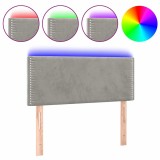 Cumpara ieftin Tablie de pat cu LED, gri deschis, 90x5x78/88 cm, catifea