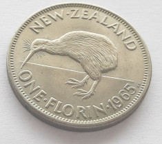 375. Moneda Noua Zeelanda 1 florin 1965 foto