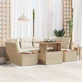 VidaXL Set de masă pentru grădină 7 pcs Bej, crem 100 x 55 x 73 cm