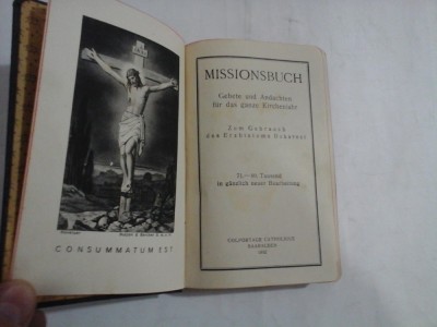 MISSIONSBUCH Gebete und Andachten fur das ganze Kirchenjahr - Colportage Catholique Saaralben 1932 foto