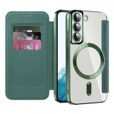 Husa MagSafe pentru Samsung Galaxy S22 5G S901, Techsuit, SmartMag Book, Verde