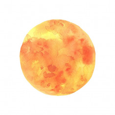 Sticker decorativ Soare, Portocaliu, 55 cm, 5435ST