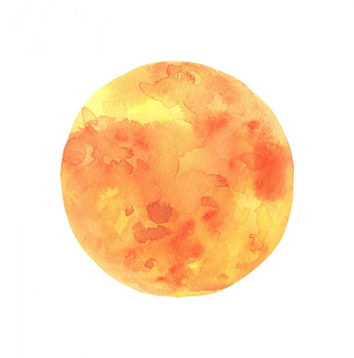 Sticker decorativ Soare, Portocaliu, 55 cm, 5435ST