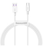 Cablu incarcare/transfer Baseus Superior, USB/USB Type-C, 66W, 6A, 1m, Alb