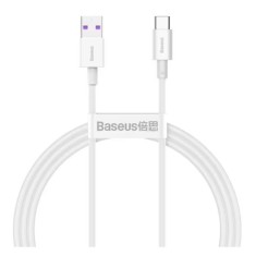 Cablu incarcare/transfer Baseus Superior, USB/USB Type-C, 66W, 6A, 1m, Alb
