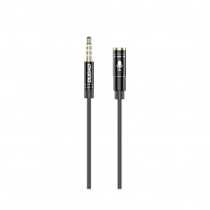 Cablu Audio Prelungitor Dudao Jack 3.5 mm Tata la Jack 3.5 mm Mama, 4 Pini, 1 Metru, Negru foto