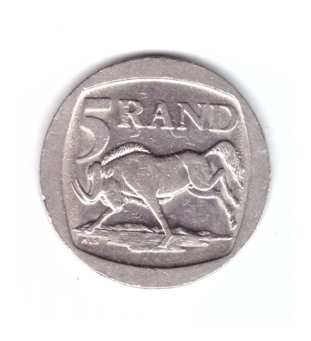 Moneda Africa de Sud 5 rand 1995, stare buna, curata