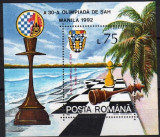 B1609 - Romania 1992 - Sah,bloc neuzat,perfecta stare, Nestampilat