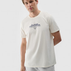 Tricou cu imprimeu pentru bărbați - culoarea crem