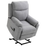 HOMCOM Fotoliu Electric, Reclinabil p&acirc;nă la 160&deg; cu Motor, Telecomandă și Suport pentru Picioare, 83x89x102 cm, Gri | Aosom Romania