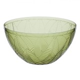 Bol Plastic, Model Frunze Tropicale, Verde, Capacitate 4L, Diametru 25cm, &Icirc;nălțime 13cm