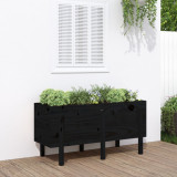 Strat &icirc;naltat de gradina, negru, 121x50x57 cm, lemn masiv pin GartenMobel Dekor, vidaXL