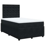 Cumpara ieftin Pat box spring cu saltea, negru, 120x190 cm, catifea