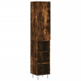 Dulap inalt, stejar fumuriu, 34,5x34x180 cm, lemn prelucrat