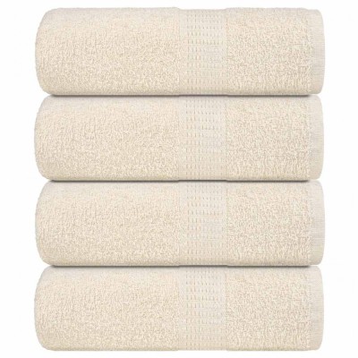 vidaXL Prosoape de baie 4 buc. FROGN, crem, 30x30 cm, 100% bumbac foto