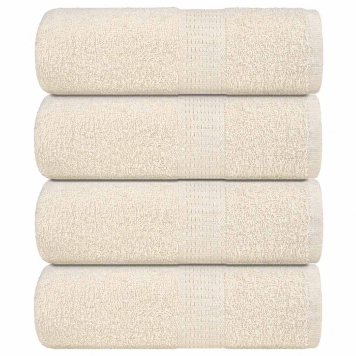 vidaXL Prosoape de baie 4 buc. FROGN, crem, 30x30 cm, 100% bumbac