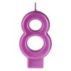 Lum&acirc;nare Aniversară Număr, Fucsia Metalizat, 8, Oem