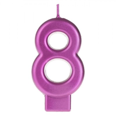 Lum&amp;acirc;nare Aniversară Număr, Fucsia Metalizat, 8 foto