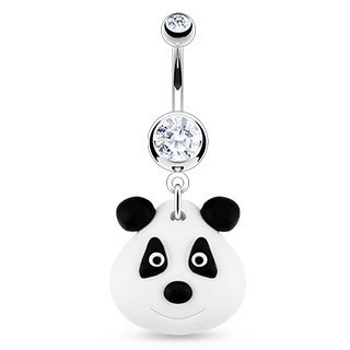 Piercing pentru buric &amp;ndash; urs panda din FIMO foto